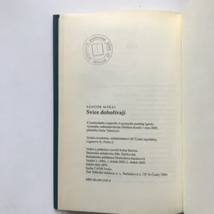 Svíce dohořívají, Sándor Márai