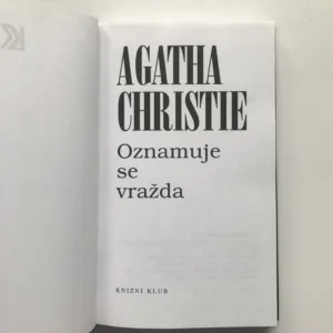 Oznamuje se vražda, Agatha Christie