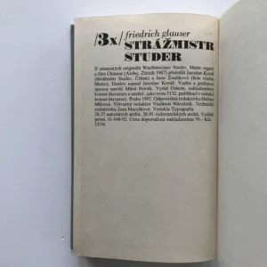 Třikrát strážmistr Studer, Friedrich Glauser