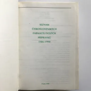 Seznam československých farmaceutických přípravků 1986-1990