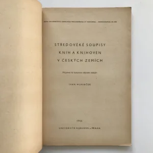Středověké soupisy knih a knihoven v českých zemích, Ivan Hlaváček