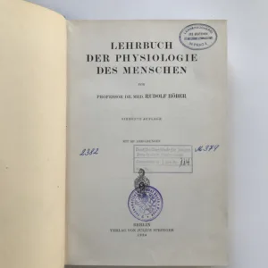 Lehrbuch der Physiologie des Menschen, Rudolf Höber