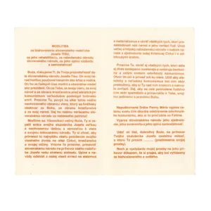 Modlitba za blahorečenie slovenského rodoľuba Jozefa Tisu