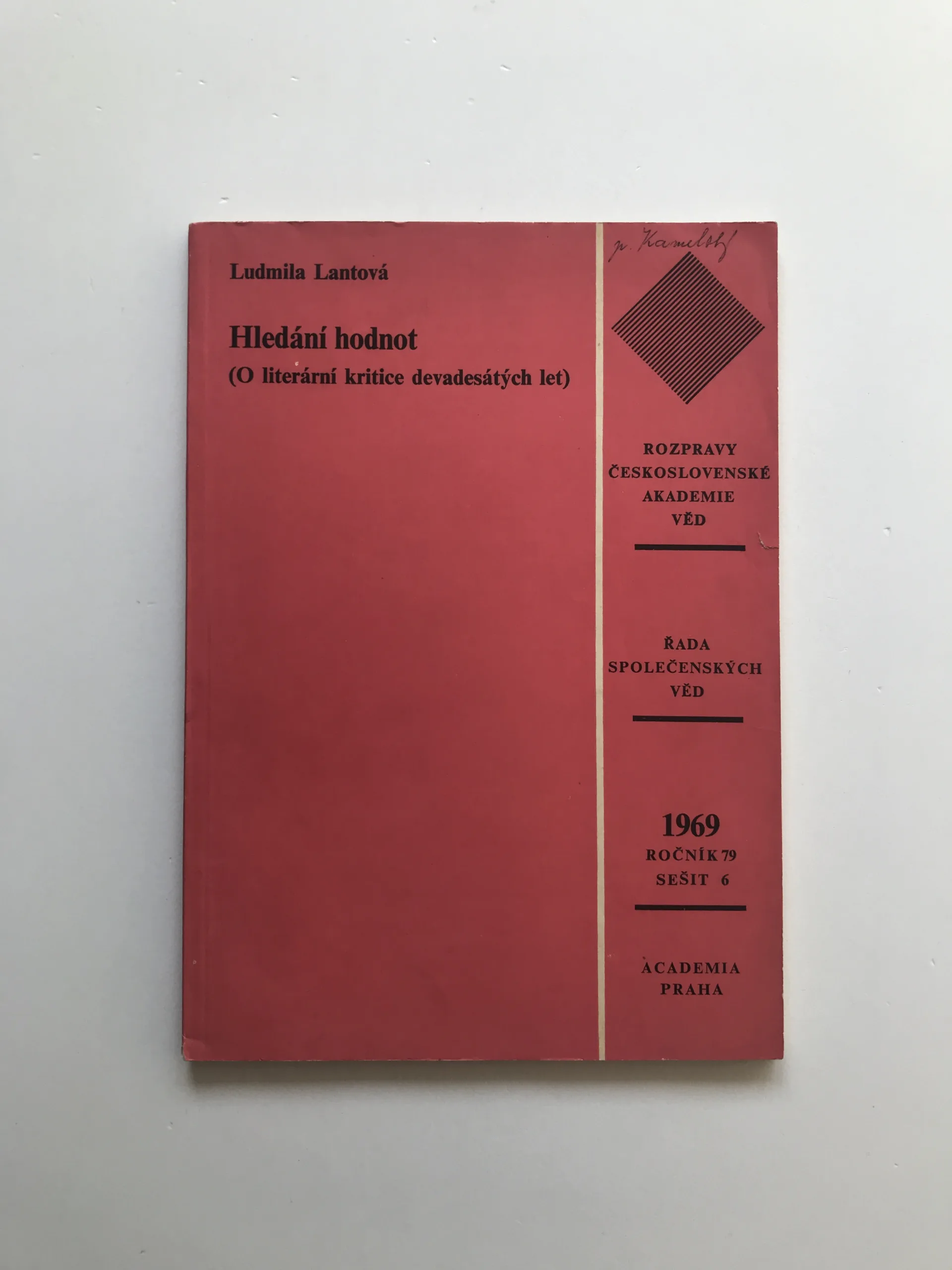 Hledání hodnot (O literární kritice devadesátých let), Ludmila Lantová