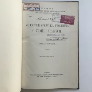 Ku kritice zpráv Kl. Ptolemaia o zemích českých, Václav Novotný