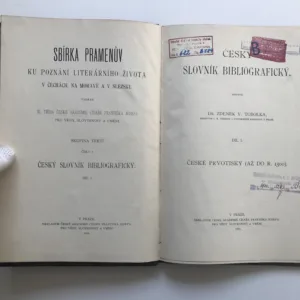 Český slovník bibliografický, Díl I. – České prvotisky (až do r. 1500), Zdeněk V. Tobolka