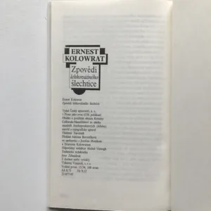 Zpovědi lehkovážného šlechtice (věnování autora), Ernest Kolowrat