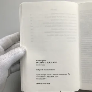 Proměny subjektu 1+2, Daniela Hodrová, kolektiv autorů