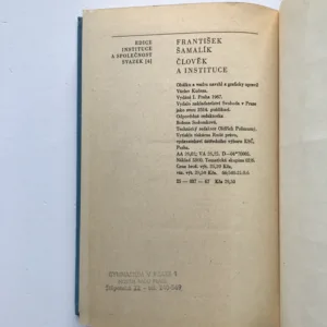 Člověk a instituce (Antinomie moderní demokracie), František Šamalík