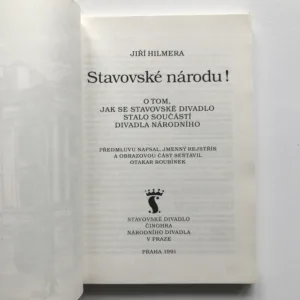 Stavovské národu (O tom, jak se Stavovské divadlo stalo součástí Divadla národního), Jiří Hilmera