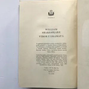 Výbor z dramat I., William Shakespeare