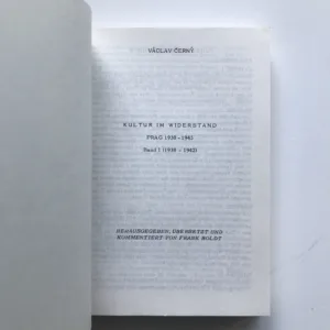 Kultur im widerstand – Prag 1938-1945 (Band 1 + Band 2), Václav Černý