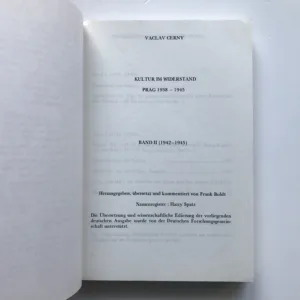 Kultur im widerstand – Prag 1938-1945 (Band 1 + Band 2), Václav Černý