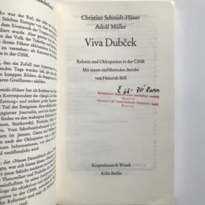 Viva Dubček (Reform und Okkupation in der ČSSR), Christian Schmidt-Häuer, Adolf Müller