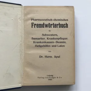Pharmazeutisch-chemisches Fremdvörterbuch, Herm. Apel