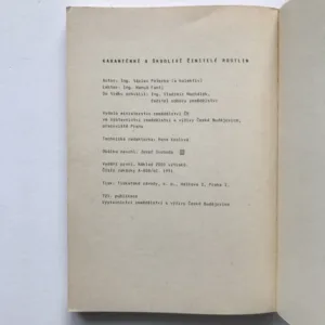 Karanténní škodliví činitelé rostlin, Václav Peterka, kolektiv autorů