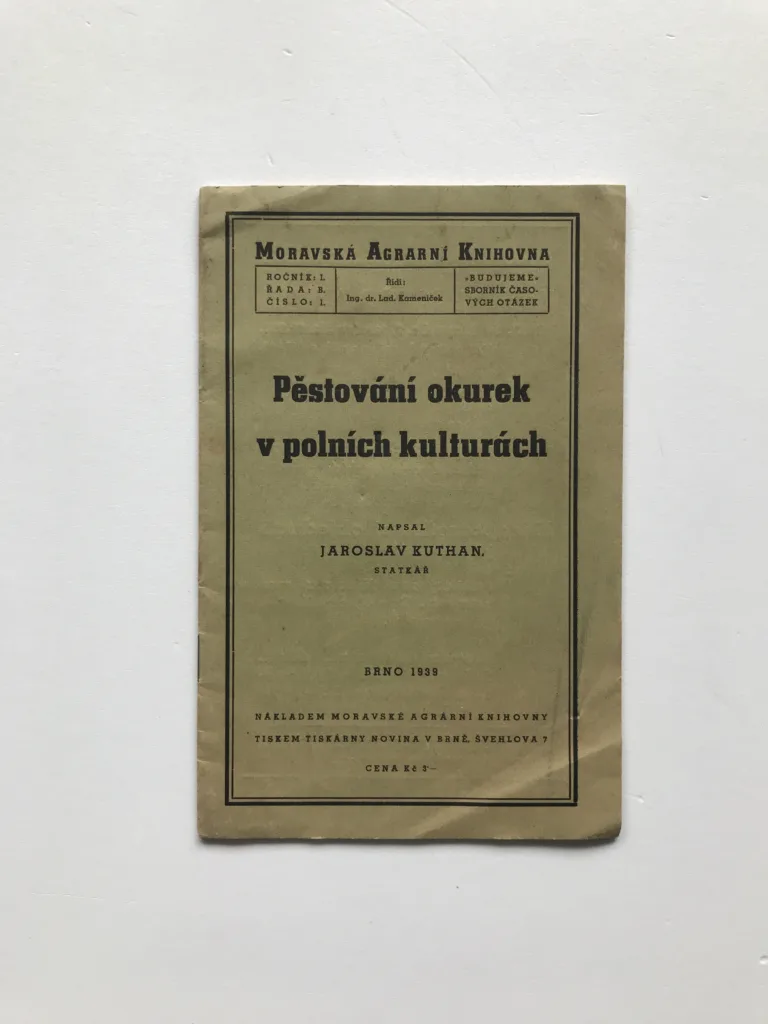 Pěstování okurek v polních kulturách, Jaroslav Kuthan