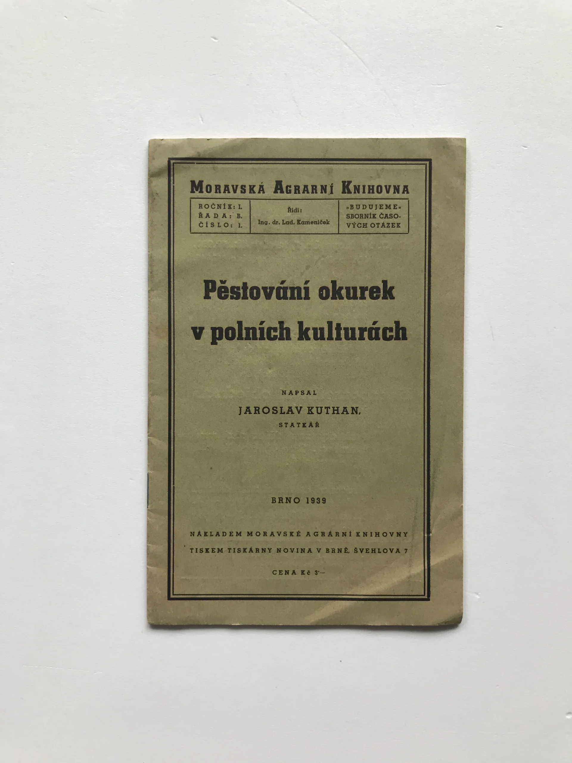 Pěstování okurek v polních kulturách, Jaroslav Kuthan