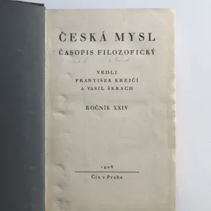 Česká mysl, ročník XXIV, František Krejčí, Vasil Škrach, kolektiv autorů