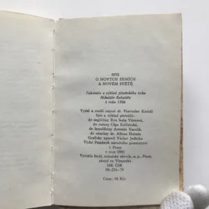 Spis o nových zemích a o Novém světě (Faksimile a výklad plzeňského tisku Mikuláše Bakaláře z roku 1506), Pravoslav Kneidl
