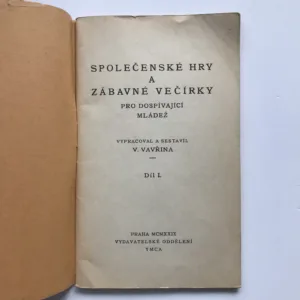 Společenské hry a zábavné večírky pro dospívající mládež (Díl I.), Václav Vavřina