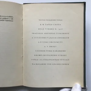Psychologie bez duše (Bizarerie filosofická), Karel Matěj Čapek-Chod, A. V. Hrska
