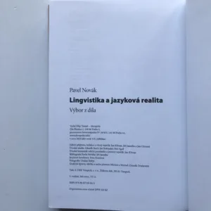 Lingvistika a jazyková realita (Výbor z díla), Pavel Novák
