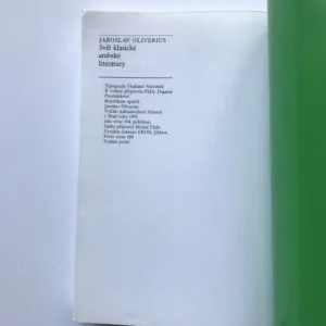 Svět klasické arabské literatury, Jaroslav Oliverius