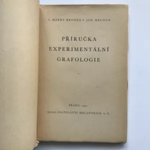 Příručka experimentální grafologie (podle methody Roberta Saudka), C. Harry Brooks, Jan Meloun