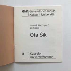 Ota Šik, Hans G. Nutzinger, Jiří Kosta