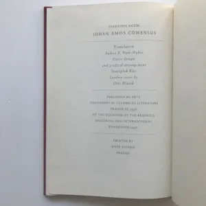 Johan Amos Comenius 1592-1670, František Kožík