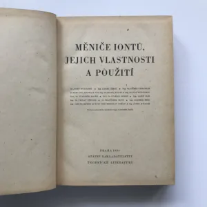 Měniče iontů, jejich vlastnosti a použití, Jaromír Šmíd, kolektiv autorů