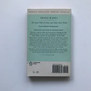 The Great Wall of China and Other Short Works, Franz Kafka
