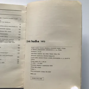 Živá hudba 1973 (Sborník prací hudební fakulty Akademie múzických umění)