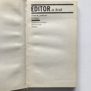 Editor a text (Úvod do praktické textologie)