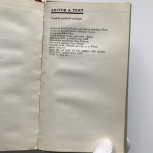 Editor a text (Úvod do praktické textologie)