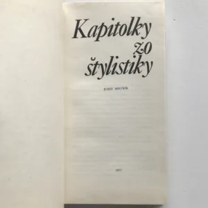 Kapitolky zo štylistiky, Jozef Mistrík