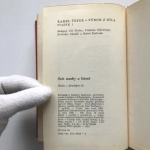 Svět stavby a básně (Studie z dvacátých let), Karel Teige