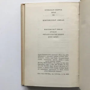 Historický obraz (Dílo IX), Vítězslav Nezval