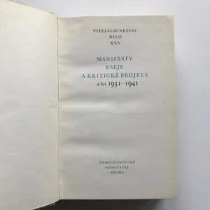 Manifesty, eseje a kritické projevy z let 1931-1941 (Dílo XXV), Vítězslav Nezval