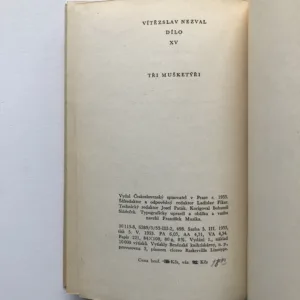 Tři mušketýři (Dílo XV), Vítězslav Nezval