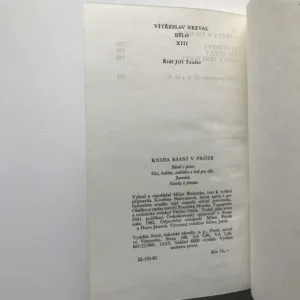 Kniha básní v próze (Dílo XIII), Vítězslav Nezval