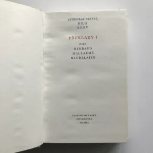 Překlady I – Poe, Rimbaud, Mallarmé, Baudelaire (Dílo XXXV), Vítězslav Nezval