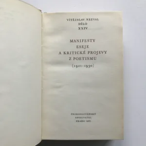 Manifesty, eseje a kritické projevy z poetismu (1921-1930)(Dílo XXIV), Vítězslav Nezval