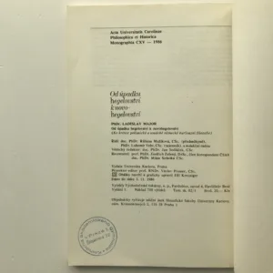 Od úpadku hegelovství k novohegelovství (Ke kritice poklasické a soudobé německé buržoazní filozofie), Ladislav Major