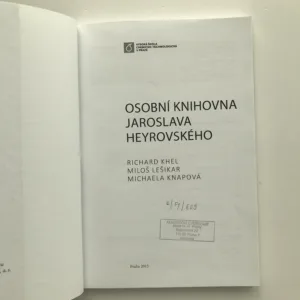 Osobní knihovna Jaroslava Heyrovského, Richard Khel, Miloš Lešikar, Michaela Knapová
