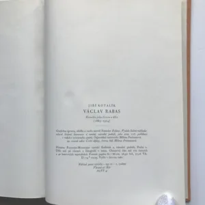 Václav Rabas – Kronika jeho života a díla (podpis Hermína Rabasová), Jiří Kotalík