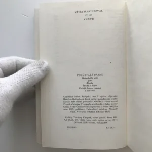 Pozůstalé básně (Dílo XXXVII), Vítězslav Nezval