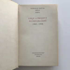Eseje a projevy po osvobození (1945-1958) (Dílo XXVI), Vítězslav Nezval