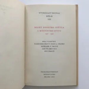 Básně denního světla a měsíčního svitu (1927-1932) (Dílo III), Vítězslav Nezval